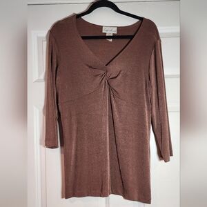 Carolyn Strauss Super Stretchy 3/4 Sleeve Blouse M